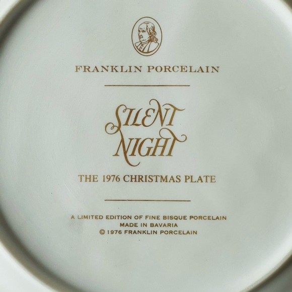 Vintage Franklin Porcelain Silent Night The 1976 Limited Edition Christmas Plate - Picture 5 of 8